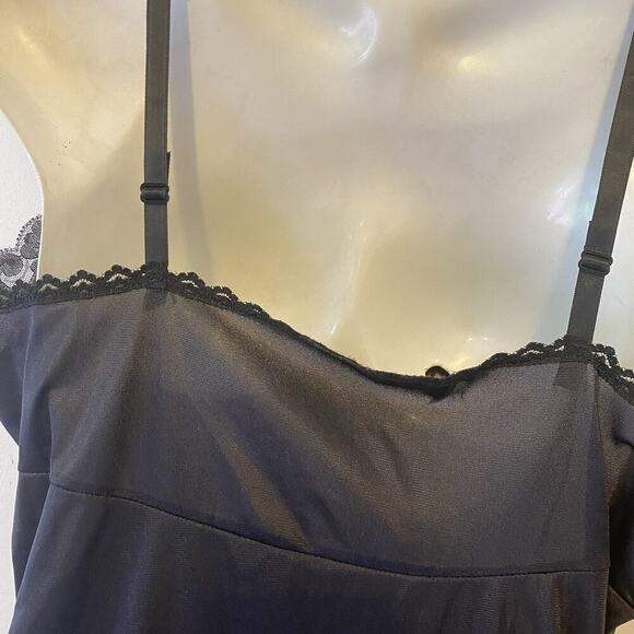 Vintage Babydoll SlipDress M/L BlackLaceTrim Nightie Lingerie Coquette Sexy Goth - Picture 7 of 7